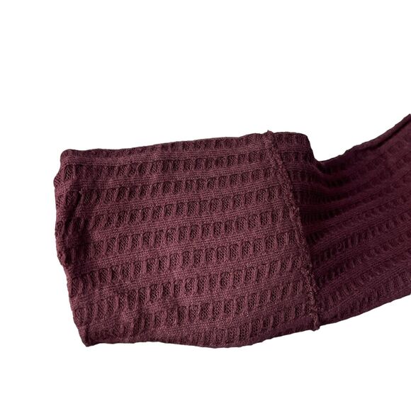 Free People Small Thermal Top Juicy Cowl Neck Split Back Long Sleeve Date Night - Picture 5 of 13